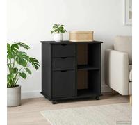 vidaXL Mobile con Ruote con ruota Nero 63,5 x 39 x 65,5 cm