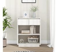 vidaXL Mobile Consolle Bianco 60x34x75 cm in Legno Massello di Pino