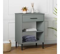 vidaXL Mobile Consolle Gambe Metallo Grigio Legno Massello Pino OSLO