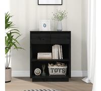 vidaXL Mobile Consolle Nero 60x34x75 cm in Legno Massello di Pino