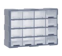 vidaXL Mobile Contenitore con 16 Cassetti Medi 52x16x37 cm
