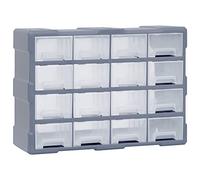 vidaXL Mobile Contenitore con 16 Cassetti Medi 52x16x37 cm