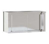 vidaXL Mobile Cucina da Parete con Ante Scorrevoli in Acciaio Inox