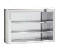 vidaXL Mobile cucina da parete con ripiani in acciaio inossidabile