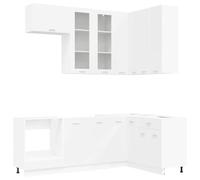 vidaXL Mobile Cucina LYON 8 pz Bianco Legno Ingegnerizzato