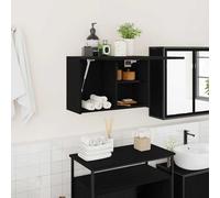 vidaXL Mobile da Bagno a Parete Nero 60x25x40 cm in Legno Multistrato