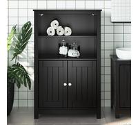 vidaXL Mobile da Bagno BERG Nero 69,5x34x110 cm Legno Massello di Pino
