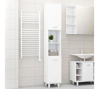 vidaXL Mobile da Bagno Bianco 30x30x179 cm in Legno Multistrato