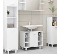 vidaXL Mobile da Bagno Bianco 60x32x53,5 cm in Legno Multistrato