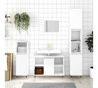 vidaXL Mobile da Bagno Bianco 80x33x60 cm in Legno Multistrato