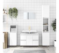 vidaXL Mobile da Bagno Bianco 80x33x60 cm in Legno Multistrato