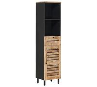 vidaXL Mobile da Bagno con cassetto Marrone e Nero 38 x 33,5 x 160 cm, Soluzioni di stoccaggio per il bagno, armadietto in legno compatto, design elegante per la tua casa