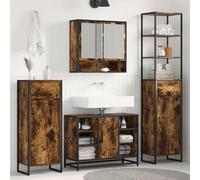 vidaXL Mobile da Bagno con cassetto Quercia Fumosa 40 x 30 x 100 cm