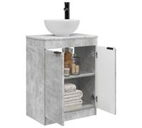 vidaXL Mobile da bagno con lavabo Grigio Cemento 54 x 35 x 83 cm, Mobile da bagno moderno, armadietto in legno, unità lavandino minimal, arredamento funzionale e stiloso