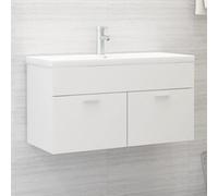 vidaXL Mobile da Bagno con Lavabo Integrato Bianco in Truciolato