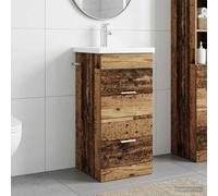 vidaXL Vanity da bagno con lavandino in legno anticato, 42 x 40 x 84,5 cm, unità moderne da bagno convenienti, stoccaggio efficiente, organizzatore elegante, soluzioni compatte