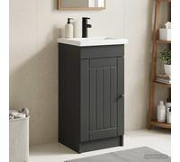 vidaXL Mobile da bagno con lavabo Nero 42 x 40 x 84,5 cm