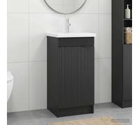 vidaXL Mobile da bagno con lavabo Nero 42 x 40 x 84,5 cm
