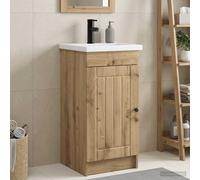 vidaXL Mobile da bagno con lavabo Rovere Artigianale 42 x 40 x 84,5 cm