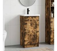 vidaXL Mobile da bagno con lavabo Rovere Fumo 42 x 40 x 84,5 cm