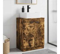 vidaXL Mobile da bagno con lavabo Rovere Fumo 54 x 35 x 83 cm