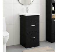 vidaXL Mobile da bagno con lavabo Rovere Nero 42 x 40 x 84,5 cm, Unità bagno moderne a prezzi accessibili, storage efficiente, organizer stiloso, soluzioni salvaspazio