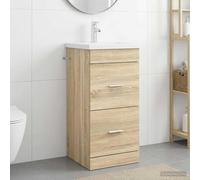 vidaXL Vanity da bagno con lavandino in rovere Sonoma, 42 x 40 x 84,5 cm, unità moderne da bagno convenienti, stoccaggio efficiente, organizzatore elegante, soluzioni compatte