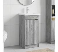 vidaXL Mobile da bagno con lavabo Sonoma grigio 42 x 40 x 84,5 cm
