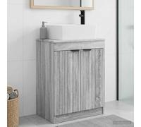 vidaXL Mobile da bagno con lavabo Sonoma grigio 54 x 35 x 83 cm