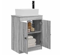 vidaXL Mobile da bagno con lavabo Sonoma grigio 54 x 35 x 83 cm, Mobile bagno moderno, elegante, compatto, legno ingegnerizzato, pratico sotto il lavandino, stile minimalista