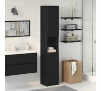 vidaXL Mobile da Bagno con lo scaffale Rovere nero 32 x 34 x 188,5 cm