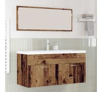 vidaXL Mobile da Bagno con porta Legno vecchio 100 x 38,5 x 46 cm