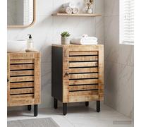vidaXL Mobile da Bagno con porta Marrone e Nero 38 x 33,5 x 58 cm, Soluzioni per scaffali bagno, armadietto moderno, stile minimalista, mobile funzionale per spazi urbani, organizer compatto