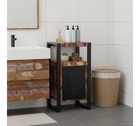 vidaXL Mobile da Bagno con porta Marrone Legno Recuperato Massello