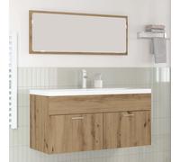 vidaXL Mobile da Bagno con porta Rovere artigianale 100 x 38,5 x 46 cm