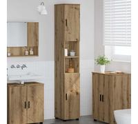 vidaXL Mobile da Bagno con porta Rovere artigianale 30 x 35 x 192 cm