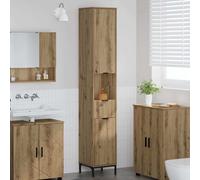 vidaXL Mobile da Bagno con porta Rovere artigianale 31,5 x 33 x 190 cm