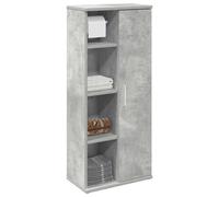 vidaXL Mobile da Bagno con Portarotolo Grigio Cemento 39x22x90 cm