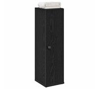 vidaXL Mobile da Bagno con Portarotolo Nero 20,5x22x72 cm