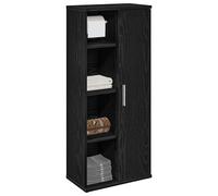 vidaXL Mobile da Bagno con Portarotolo Nero 39x22x90 cm