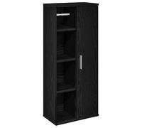 vidaXL Mobile da Bagno con Portarotolo Nero 39x22x90 cm, mobiletto portaoggetti per Il Bagno, mobiletto da Pavimento per Il Bagno, unità portaoggetti per Il Bagno