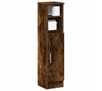 vidaXL Mobile da Bagno con Portarotolo Rovere Fumo 20,5x22x90 cm
