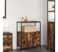 vidaXL Mobile da Bagno con Ripiani Rovere Fumo 76,5x35x95 cm