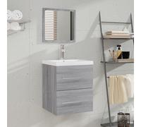 vidaXL Mobile da Bagno con Specchio Grigio Sonoma 41x38,5x48 cm