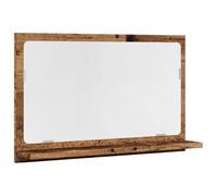 vidaXL Mobile da Bagno con Specchio Legno Antico 60x11x37cm Truciolato, Mobile a Specchio con ripiano, Mobile da Bagno, Mobile da Trucco con Specchio