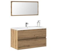 vidaXL Mobile da Bagno con Specchio Rovere Artigianale Truciolato