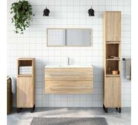 vidaXL Mobile da Bagno con Specchio Rovere Sonoma in Legno Multistrato