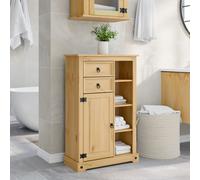 vidaXL Mobile da Bagno Corona 70x33x110 cm in Legno Massello di Pino, armadietto da Bagno, arredo da Bagno, Mobile autoportante da Bagno