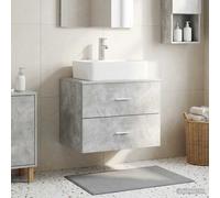 vidaXL Mobile da Bagno da Muro Grigio Cemento 62,5 x 44,5 x 50 cm, Mobile da bagno moderno, armadietto sospeso, legno ingegnerizzato, soluzione minimale, scaffali ordinati