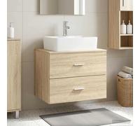 vidaXL Mobile da Bagno da Muro Rovere Sonoma 62,5 x 44,5 x 50 cm, Mobile da bagno moderno, armadietto sospeso, legno ingegnerizzato, soluzione minimale, scaffali ordinati